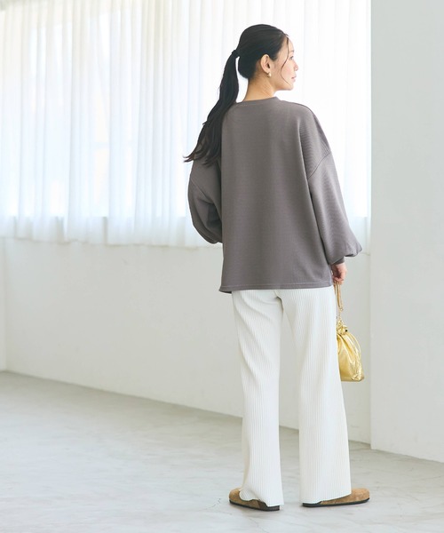 tシャツ ＼新色追加／エンボス加工バルーン袖トップス レディース | coca | 18
