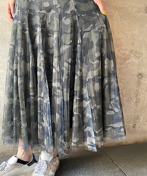 TRANOI(トラノイ)カモフラチュールスカート 楽天市場】【TRANOI(トラノイ)】迷彩柄チュールスカート 春