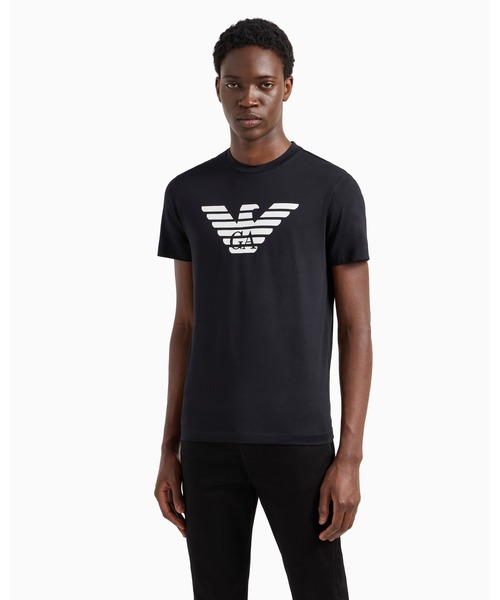 【国内即発】EMPORIO ARMANI ピマジャージー ロゴTシャツ EMPORIO ARMANI tシャツ 「エンポリオ アルマーニ」Tシャツ ピマ