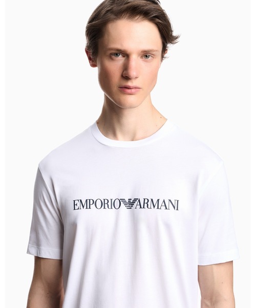 【国内即発】EMPORIO ARMANI ピマジャージー ロゴTシャツ EMPORIO ARMANI tシャツ 「エンポリオ アルマーニ」Tシャツ ピマ