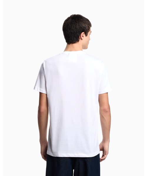 EMPORIO ARMANI ホワイト シャツ型Tシャツ EMPORIO ARMANI tシャツ 「エンポリオ アルマーニ」Tシャツ ピマ