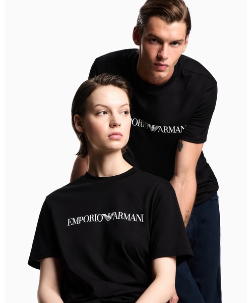 【国内即発】EMPORIO ARMANI ピマジャージー ロゴTシャツ エンポリオ アルマーニ】Tシャツ ピマジャージー製 ロゴ（T