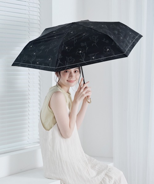 裕子りん❤︎折りたたみ傘 Wpc. 折りたたみ傘 遮光フラワードローイング ミニ 日傘