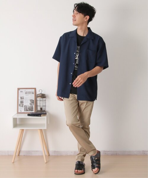 ikka（イッカ） シャツ 半袖 「接触冷感／吸水速乾」シャドー