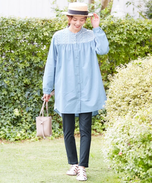 ⭐️可憐な紫☆100亀甲つむぎハンチング★ Mサイズ レディース Viola e パンツ すっきり楽ちんチュニックパンツ股下64