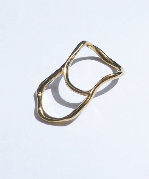指輪・リング FOURCOMMA FLOW LOGO RING foun. 指輪 リング フォウン:Side flow ring GD レディース