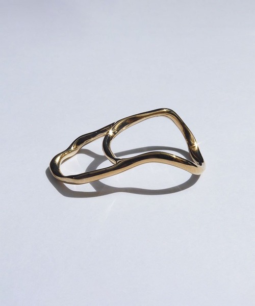 指輪・リング FOURCOMMA FLOW LOGO RING foun. 指輪 リング フォウン：Side flow ring GD レディース