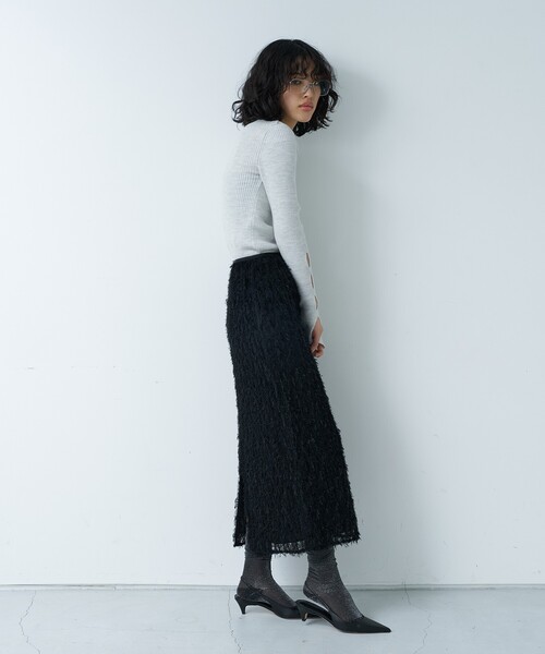 スカート NEAU FEATHERED LONG SKIRT FEATHERED LONG SKIRT (2color) – NEAU__online