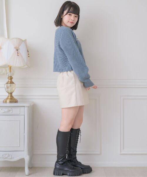 Emsexcite（エムズエキサイト） スカート ポケット刺繍FレザーミニSK