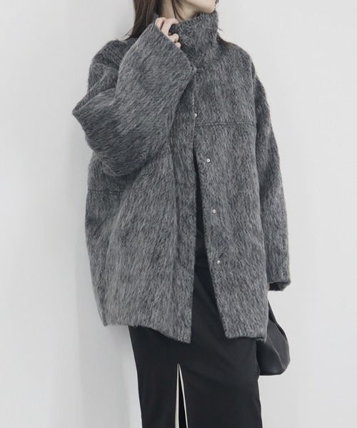 Reurie'（レウリィ） コート アウター シャギースタンドカラーコート