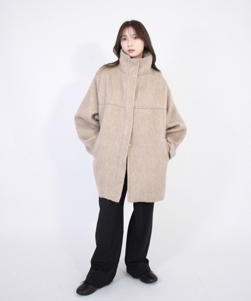 Reurie'（レウリィ） コート アウター シャギースタンドカラーコート