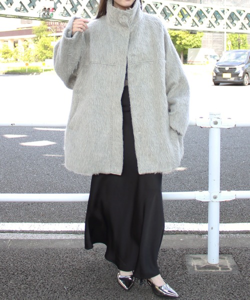 Reurie'（レウリィ） コート アウター シャギースタンドカラーコート