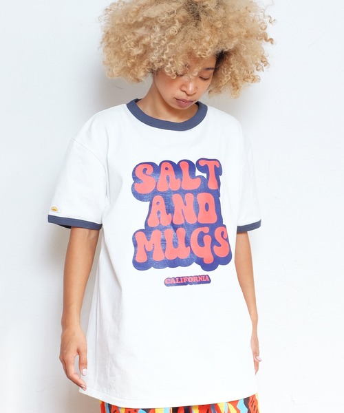 SALT&MUGS tシャツ 70s Pop Logo Ringer Tee メンズ レディース