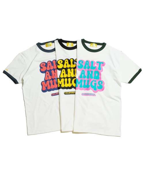 ソルト&シュガー ☆プロフ読んでね❤️✴️ SALT&MUGS tシャツ 70s Pop Logo Ringer Tee メンズ レディース