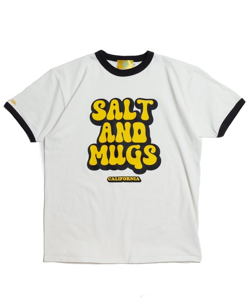 ソルト&シュガー ☆プロフ読んでね❤️✴️ SALT&MUGS tシャツ 70s Pop Logo Ringer Tee メンズ レディース