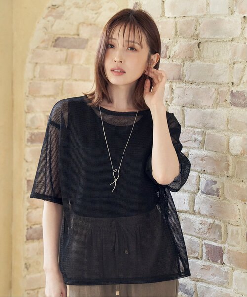 tシャツ メッシュレイヤードセット レディース ikka tシャツ 「2点セット」メッシュレイヤードアンサンブル
