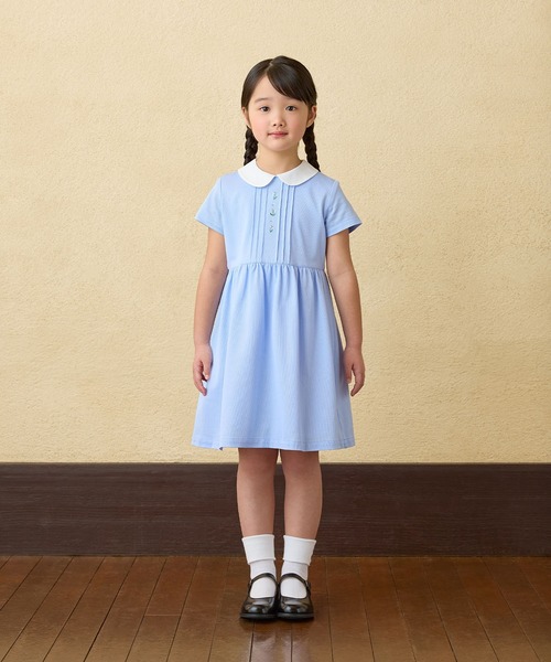 ベビー服(~95cm) 【MIKI HOUSE】丸襟半袖ワンピース 90
