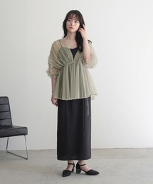 Callarusデザインチュールトップス＋ロング丈ワンピースドレス Callarus ドレス 「Callarus」「結婚式・パーティー・お呼ばれ