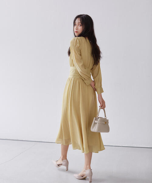 大きな取引 PROPORTION 肩シャーリングシアー ワンピース DRESSING BODY ワンピース