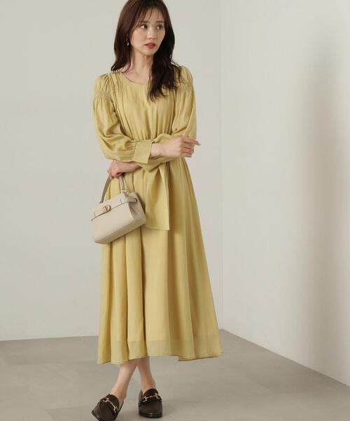 PROPORTION BODY DRESSING ワンピース 肩シャーリングシアー