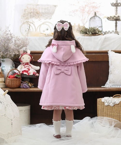coeur a コート アウター うさみみケープ付コート キッズ 子供服