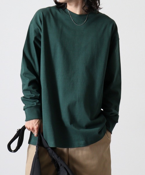 STONE  コットン ロングスリーブTシャツ CROSS & STITCH tシャツ CROSS ＆ STITCH 8.1オンス USAコットン