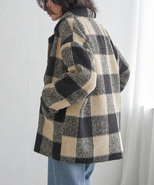 VENCE EXCHANGE ジャケット テーラードジャケット チェックミドル丈