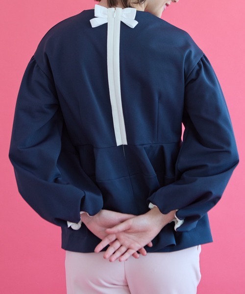 tシャツ 「SONO/ソーノ」「WARM STRETCH」バックリボンポタリーPO レディース