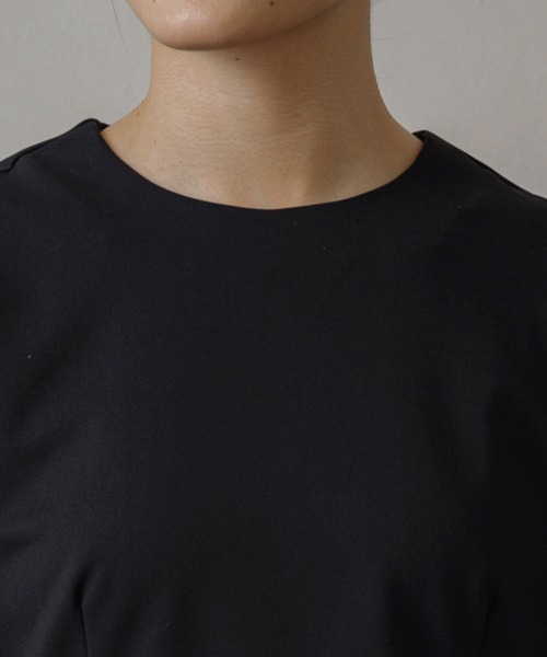 tシャツ 「SONO/ソーノ」「WARM STRETCH」バックリボンポタリーPO レディース SONO/ソーノ】【WARM STRETCH】ﾊﾞｯｸﾘﾎﾞﾝﾎﾟﾀﾘｰPO（Tシャツ
