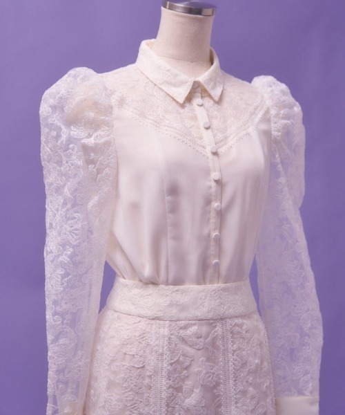 ERADIE ブラウス シャツ Gigot sleeve lace blouse ジゴスリーブレース 