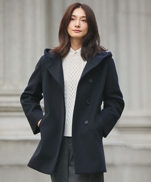 コート アウター ショートビーバー フーデット レディース : ZOZOTOWN