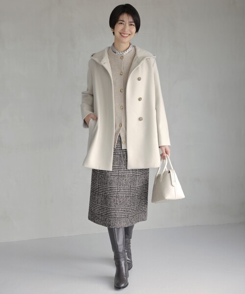 コート アウター ショートビーバー フーデット レディース : ZOZOTOWN