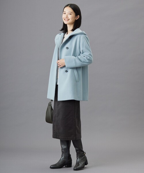 コート アウター ショートビーバー フーデット レディース : ZOZOTOWN