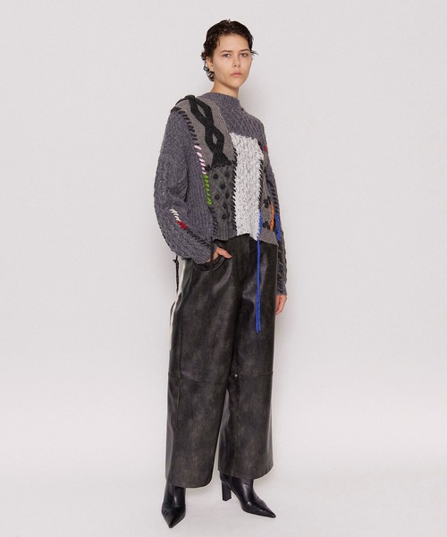 MAISON SPECIAL パンツ Cocoon Wide Silhouette Vegan Leather