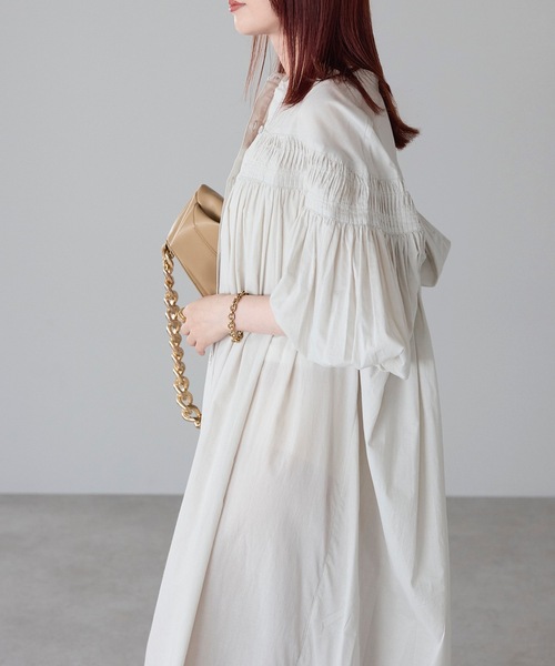 Pheeta フィータ HAREY ワンピース インド綿 ピンタック ナチュラル