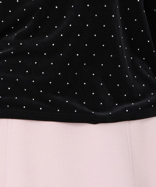STRAWBERRY-FIELDS tシャツ ラインストーンフロッキープル