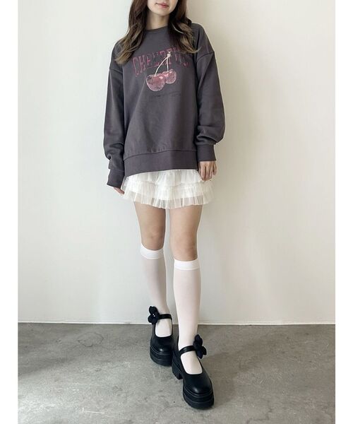 CALNAMUR トレーナー スウェット CRASH CHERRY PRINT BIG SWEAT