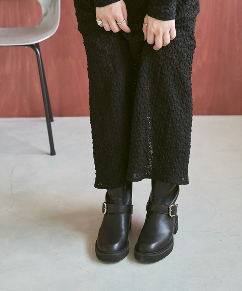 【新品未使用】LE TALON ブラックブーツ Mサイズ ル タロン LE TALON 《WEB+高輪店限定/追加予約3》6cmボリュームソール