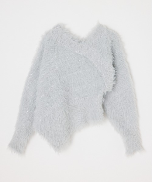 ニット セーター THROW SLANT NECK MG TOPS スラント ネック ミドルゲージ トップス レディース