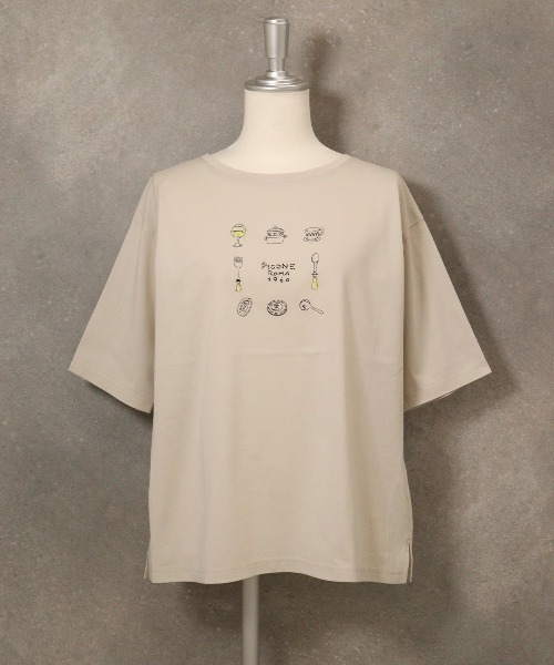 STUDIO PICONE（スタジオピッコーネ） tシャツ 半袖 イラスト刺繍T