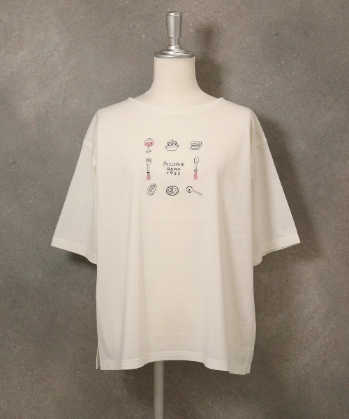 STUDIO PICONE（スタジオピッコーネ） tシャツ 半袖 イラスト刺繍T