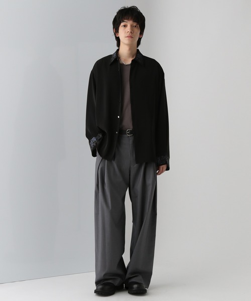 新品 23AW WTAPS 2タックワイドトラウザー スラックス 黒 L 新品 23AW WTAPS 2タックワイドトラウザー スラックス 黒 L パンツ