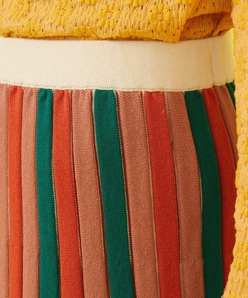 Jocomomola（ホコモモラ） スカート クラフトニット ストライプニット