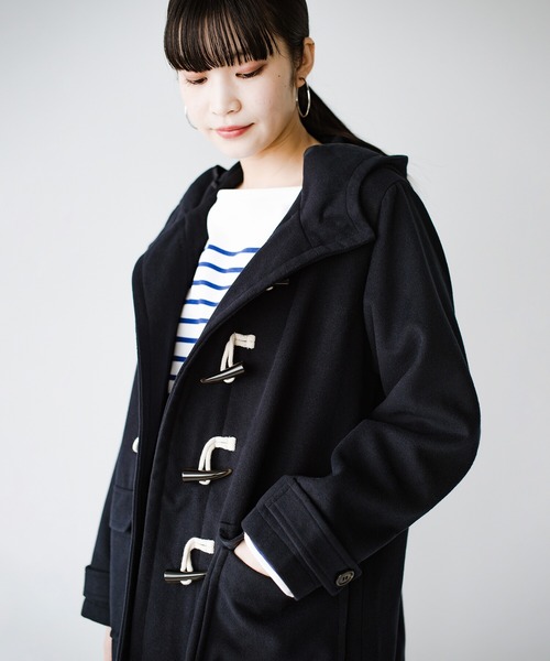 [haco!] полупальто "даффл коут" SMALL темно-синий женский 