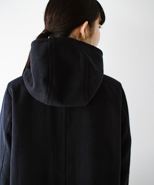 [haco!] полупальто "даффл коут" SMALL темно-синий женский 