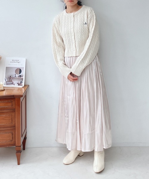 「AS KNOW AS plus」 ニットカーディガン FREE グリーン レディース_画像5