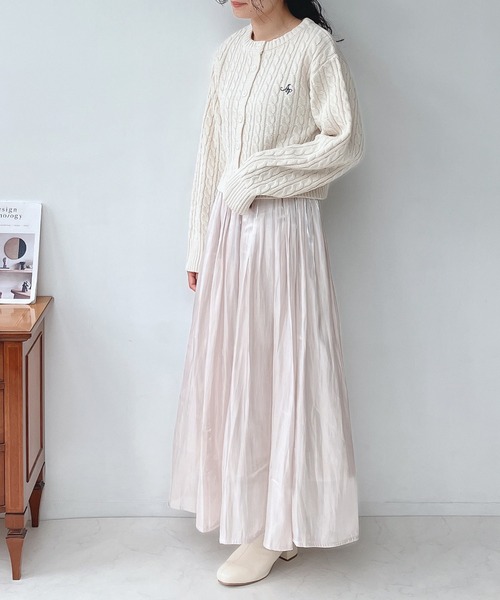 「AS KNOW AS plus」 ニットカーディガン FREE グリーン レディース_画像6