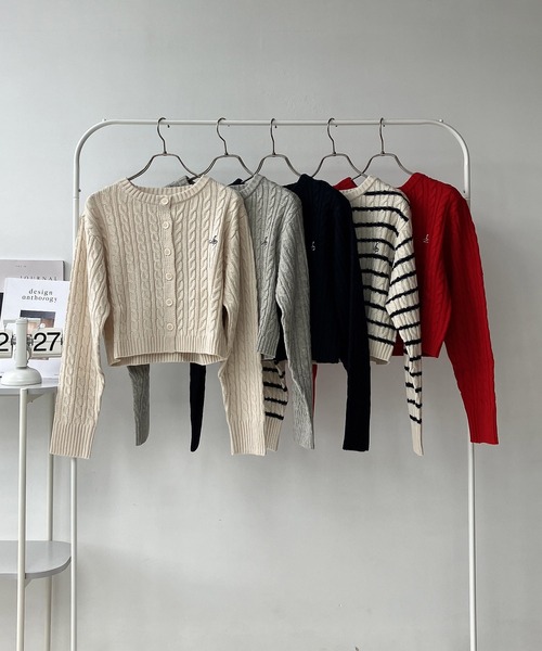 「AS KNOW AS plus」 ニットカーディガン FREE グリーン レディース_画像8