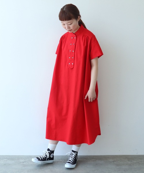 bulle de savon（ビュルデサボン） ワンピース オックス コック半袖