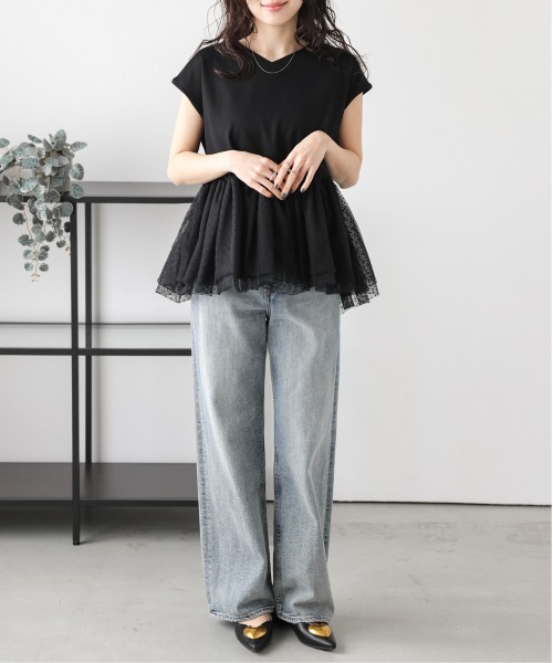 ドットチュールドッキング ペプラムトップス レディース : ZOZOTOWN